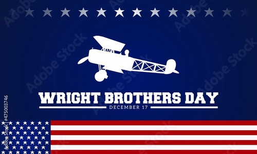 Wright Brothers Day theme poster or banner. Vector illustration. Suitable for Poster, Banners, campaign and greeting card. 
