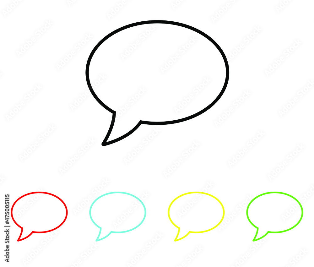 Speech bubbles Icon, flat design style. Vector chat icon for design, websites, app, UI. Set elements in colored icons. Speech bubbles icon illustration on white background Speech bubbles Icon, flat design style. Vector chat icon for design, websites, app, UI. Set elements in colored icons. Speech bubbles icon illustration on white background
