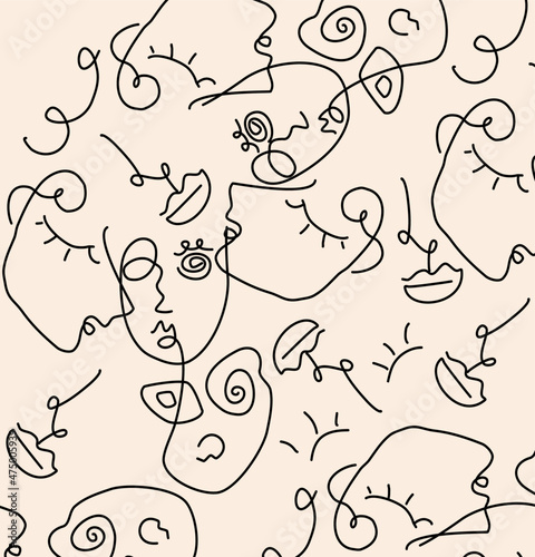 Hand Drawn Doodle Face vector illustration 