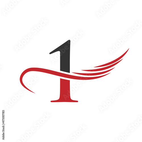 Letter 1 Logo Design Business Sign. Unique Logo Design 1 Letter, Creative And Minimalist Concept