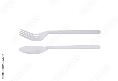 plastic spoonisolated on a white background