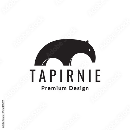black geometric animal tapir logo symbol icon vector graphic design illustration idea creative