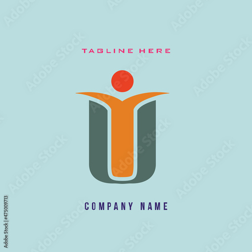 IU lettering logo is simple, easy to understand and authoritative