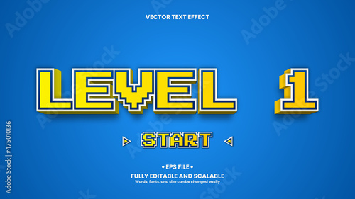 Level 3d Text Effect with Pixel Style
