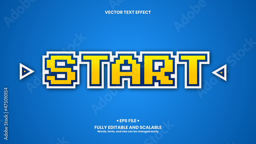 Start Text Effect with Pixel Style