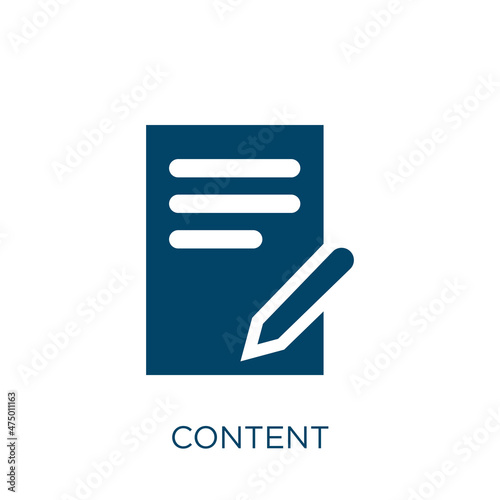 content vector icon. data filled flat symbol for mobile concept and web design. Black service glyph icon. Isolated sign, logo illustration. Vector graphics.