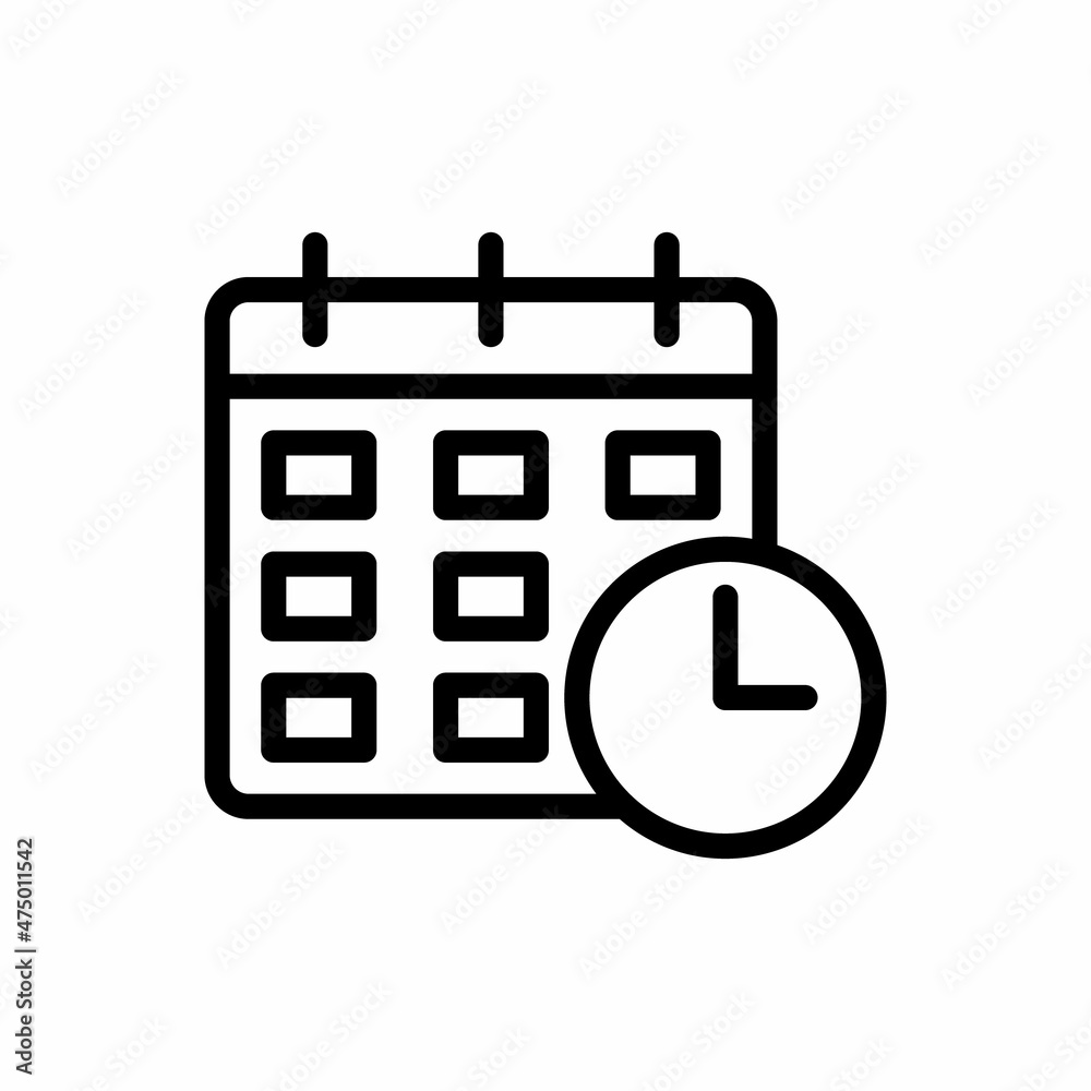 calendar with clock icon vector