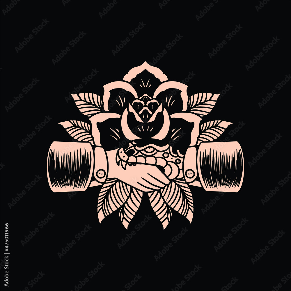 Obraz premium deal tattoo vector design