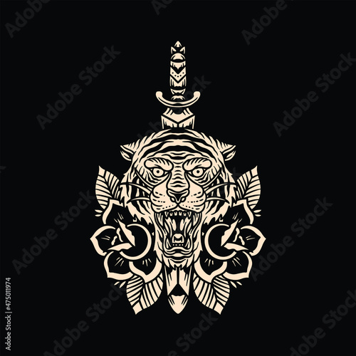 tiger tattoo vector design