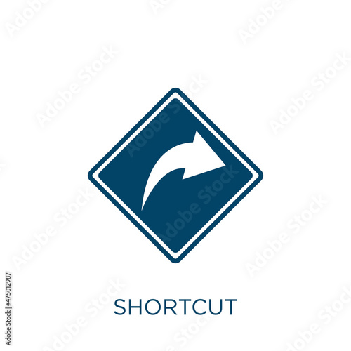 shortcut vector icon. internet filled flat symbol for mobile concept and web design. Black office glyph icon. Isolated sign, logo illustration. Vector graphics.