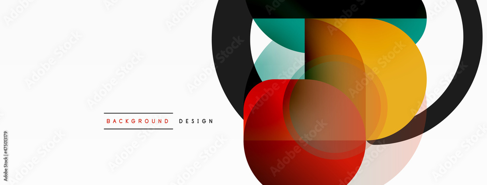 Round triangle shapes lines and circles. Geometric vector illustration for wallpaper banner background or landing page Round triangle shapes lines and circles. Geometric vector illustration for wallpaper banner background or landing page