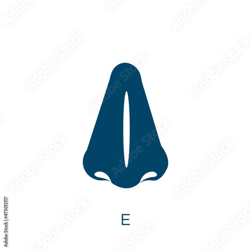 e vector icon. eye filled flat symbol for mobile concept and web design. Black ear glyph icon. Isolated sign, logo illustration. Vector graphics.
