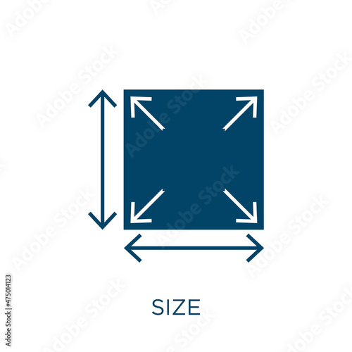 size vector icon. bottle filled flat symbol for mobile concept and web design. Black employ glyph icon. Isolated sign, logo illustration. Vector graphics.