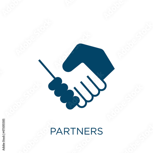 partners vector icon. partner filled flat symbol for mobile concept and web design. Black connection glyph icon. Isolated sign, logo illustration. Vector graphics.