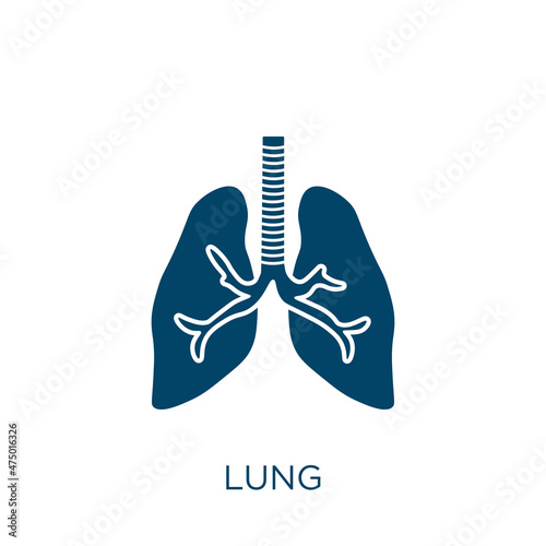 lung vector icon. medical filled flat symbol for mobile concept and web design. Black stoh glyph icon. Isolated sign, logo illustration. Vector graphics.