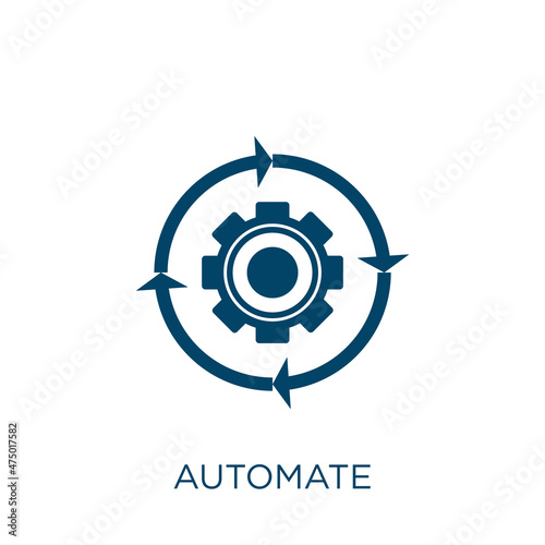 automate vector icon. automation filled flat symbol for mobile concept and web design. Black business glyph icon. Isolated sign, logo illustration. Vector graphics. photo
