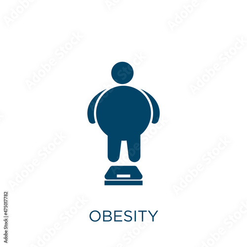 obesity vector icon. health filled flat symbol for mobile concept and web design. Black healthy glyph icon. Isolated sign, logo illustration. Vector graphics. photo