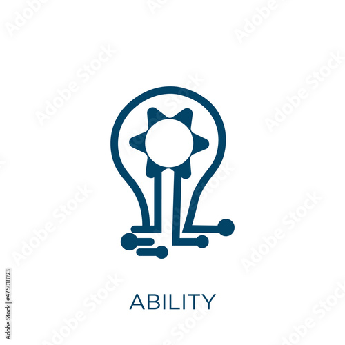ability vector icon. business filled flat symbol for mobile concept and web design. Black potential glyph icon. Isolated sign, logo illustration. Vector graphics.