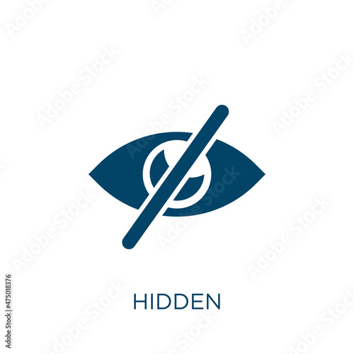 hidden vector icon. secret filled flat symbol for mobile concept and web design. Black business glyph icon. Isolated sign, logo illustration. Vector graphics.