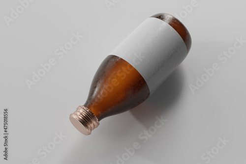 Wallpaper Mural Cold Beer Bottle with a Blank Label Torontodigital.ca