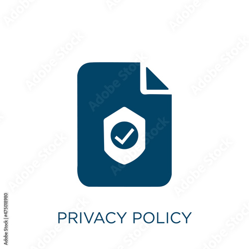 privacy policy vector icon. data filled flat symbol for mobile concept and web design. Black secure glyph icon. Isolated sign, logo illustration. Vector graphics.