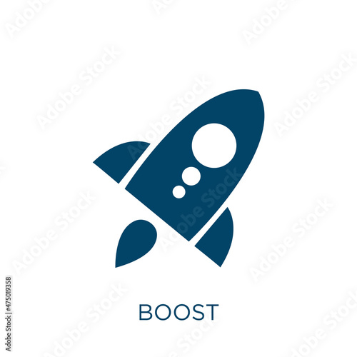 boost vector icon. business filled flat symbol for mobile concept and web design. Black success glyph icon. Isolated sign, logo illustration. Vector graphics.