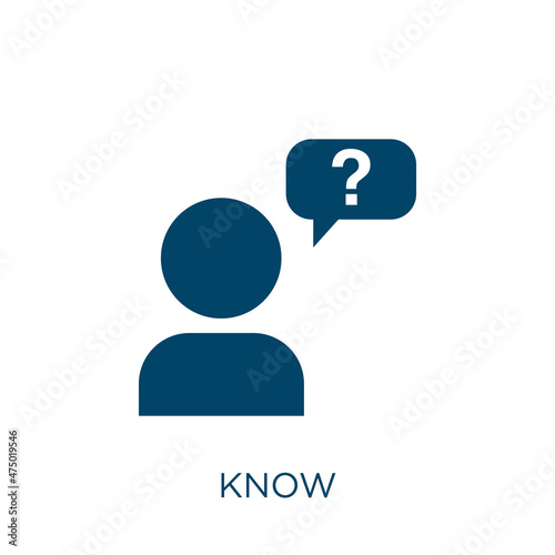 know vector icon. knowledge filled flat symbol for mobile concept and web design. Black information glyph icon. Isolated sign, logo illustration. Vector graphics.
