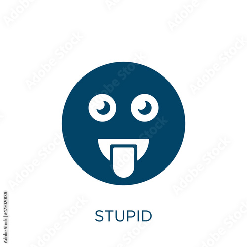 stupid vector icon. man filled flat symbol for mobile concept and web design. Black stamp glyph icon. Isolated sign, logo illustration. Vector graphics.