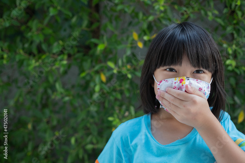 asian kid wear protect mask  coronavirus
