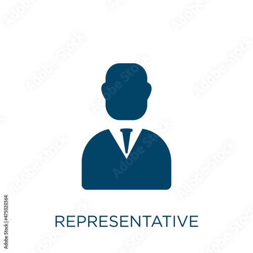 representative vector icon. customer filled flat symbol for mobile concept and web design. Black label glyph icon. Isolated sign, logo illustration. Vector graphics.