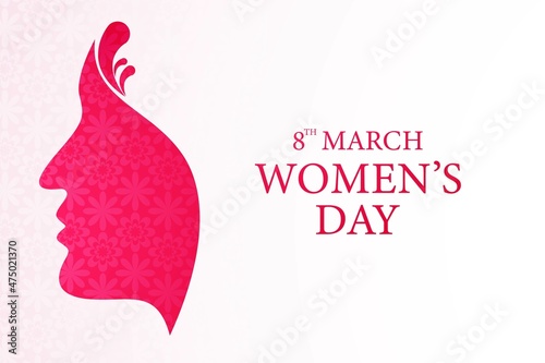 Beautiful womens day with face greeting card background