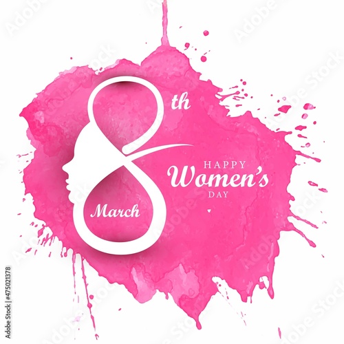 Beautiful womens day with face greeting card background