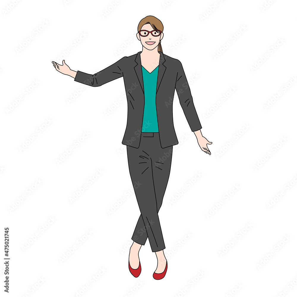 Illustration of a businesswoman in a musical pose(white background, vector, cut out) Illustration of a businesswoman in a musical pose(white background, vector, cut out)
