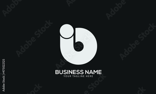 Alphabet IB or BI abstract monogram vector logo template