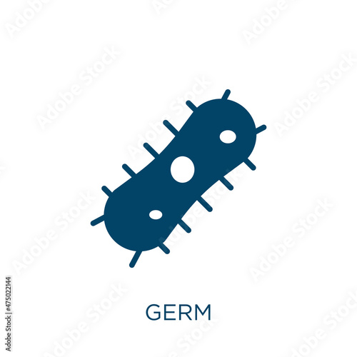 germ vector icon. infection filled flat symbol for mobile concept and web design. Black virus glyph icon. Isolated sign, logo illustration. Vector graphics. photo