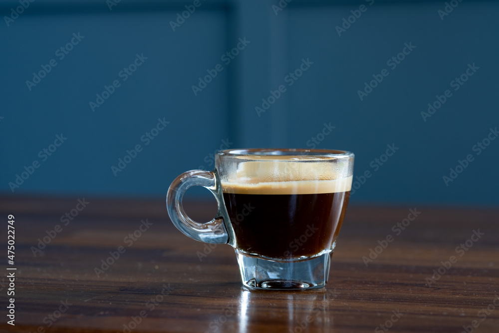 black coffee on the table, hot espresso black coffee on the table, hot espresso