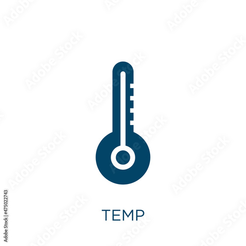temp vector icon. measurement filled flat symbol for mobile concept and web design. Black temperature glyph icon. Isolated sign, logo illustration. Vector graphics.