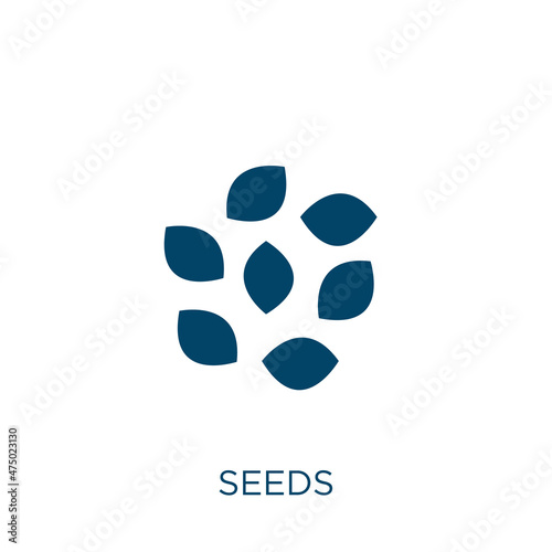 seeds vector icon. nature filled flat symbol for mobile concept and web design. Black plant glyph icon. Isolated sign, logo illustration. Vector graphics.