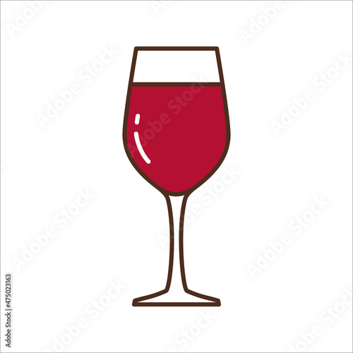 Vector icon of a glass of red wine.