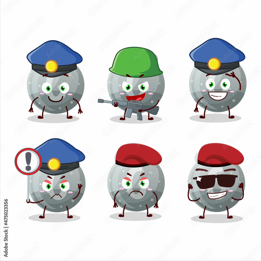 A dedicated Police officer of gray gummy candy G mascot design style A dedicated Police officer of gray gummy candy G mascot design style