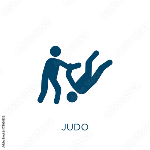 judo vector icon. sport filled flat symbol for mobile concept and web design. Black competition glyph icon. Isolated sign, logo illustration. Vector graphics.