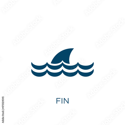 fin vector icon. sea filled flat symbol for mobile concept and web design. Black nature glyph icon. Isolated sign, logo illustration. Vector graphics.