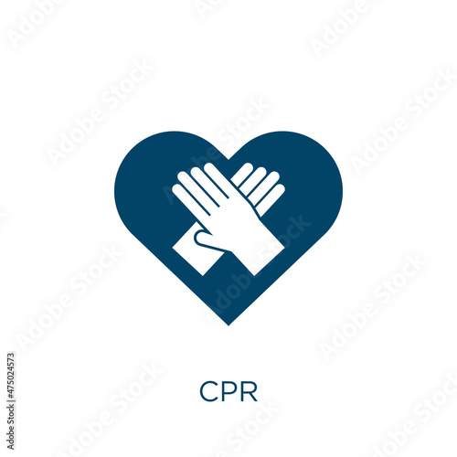 cpr vector icon. medical filled flat symbol for mobile concept and web design. Black aid glyph icon. Isolated sign, logo illustration. Vector graphics.