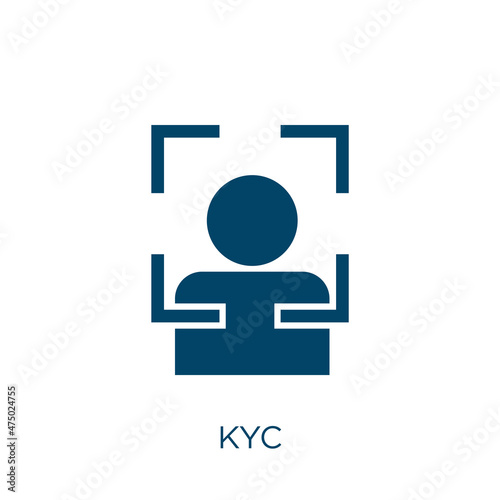 kyc vector icon. medical filled flat symbol for mobile concept and web design. Black questionnaire glyph icon. Isolated sign, logo illustration. Vector graphics. photo