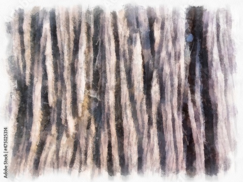 The texture of the bark of the tree watercolor style illustration impressionist painting.