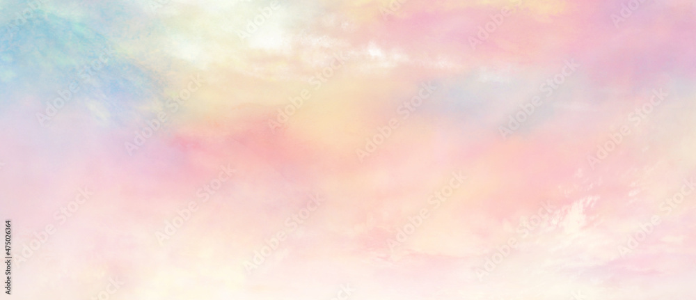 パステルカラーの空の風景イラスト Stock Illustration Adobe Stock