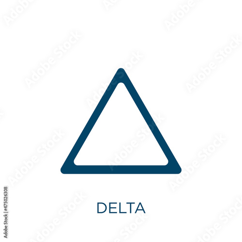 delta vector icon. simple filled flat symbol for mobile concept and web design. Black pandemic glyph icon. Isolated sign, logo illustration. Vector graphics.