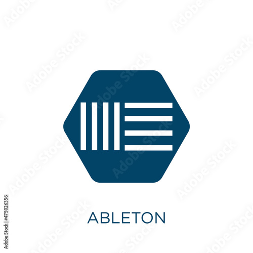 ableton vector icon. digital filled flat symbol for mobile concept and web design. Black sound glyph icon. Isolated sign, logo illustration. Vector graphics.