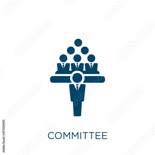 committee vector icon. group filled flat symbol for mobile concept and web design. Black team glyph icon. Isolated sign, logo illustration. Vector graphics.