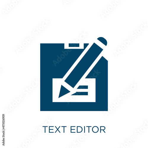text editor vector icon. text filled flat symbol for mobile concept and web design. Black document glyph icon. Isolated sign, logo illustration. Vector graphics.